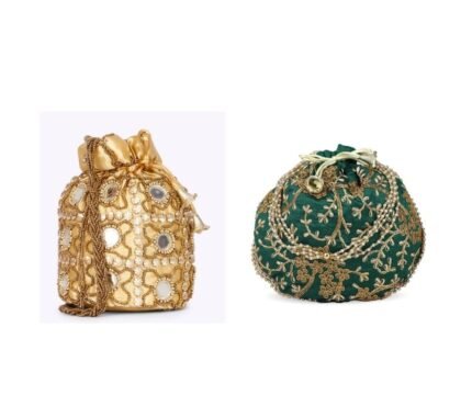 Combo of Gold & Green Color Designer Embroidered Potli Bag